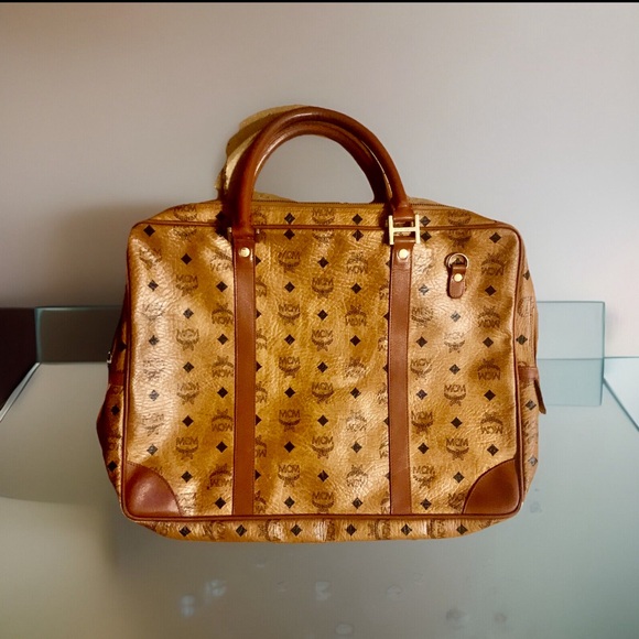 ‼️ SALE ‼️ MCM Vintage Visetos Leather Monogram Laptop Briefcase Tote Bag - Picture 2 of 11